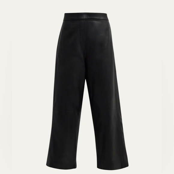 Kobi Halperin Black Leather Straight Leg Crop Pants NWT - Picture 10 of 10